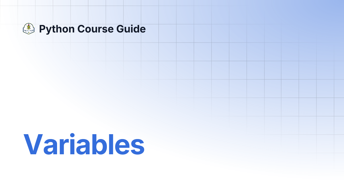 Variables Python Course Guide