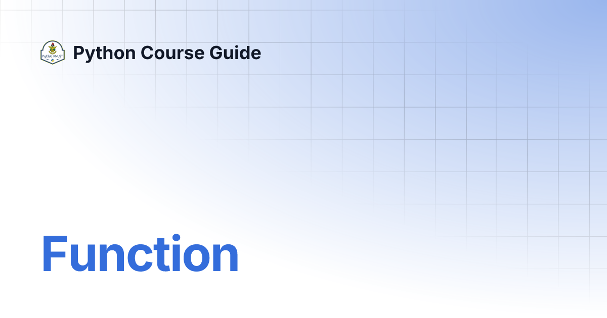 Function | Python Course Guide