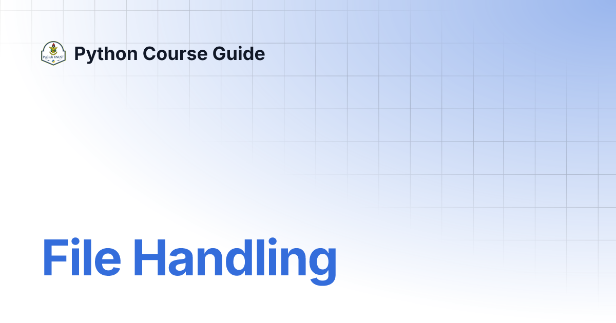 File Handling | Python Course Guide