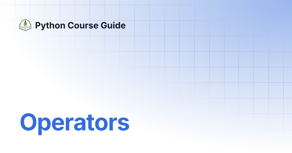 Operators | Python Course Guide